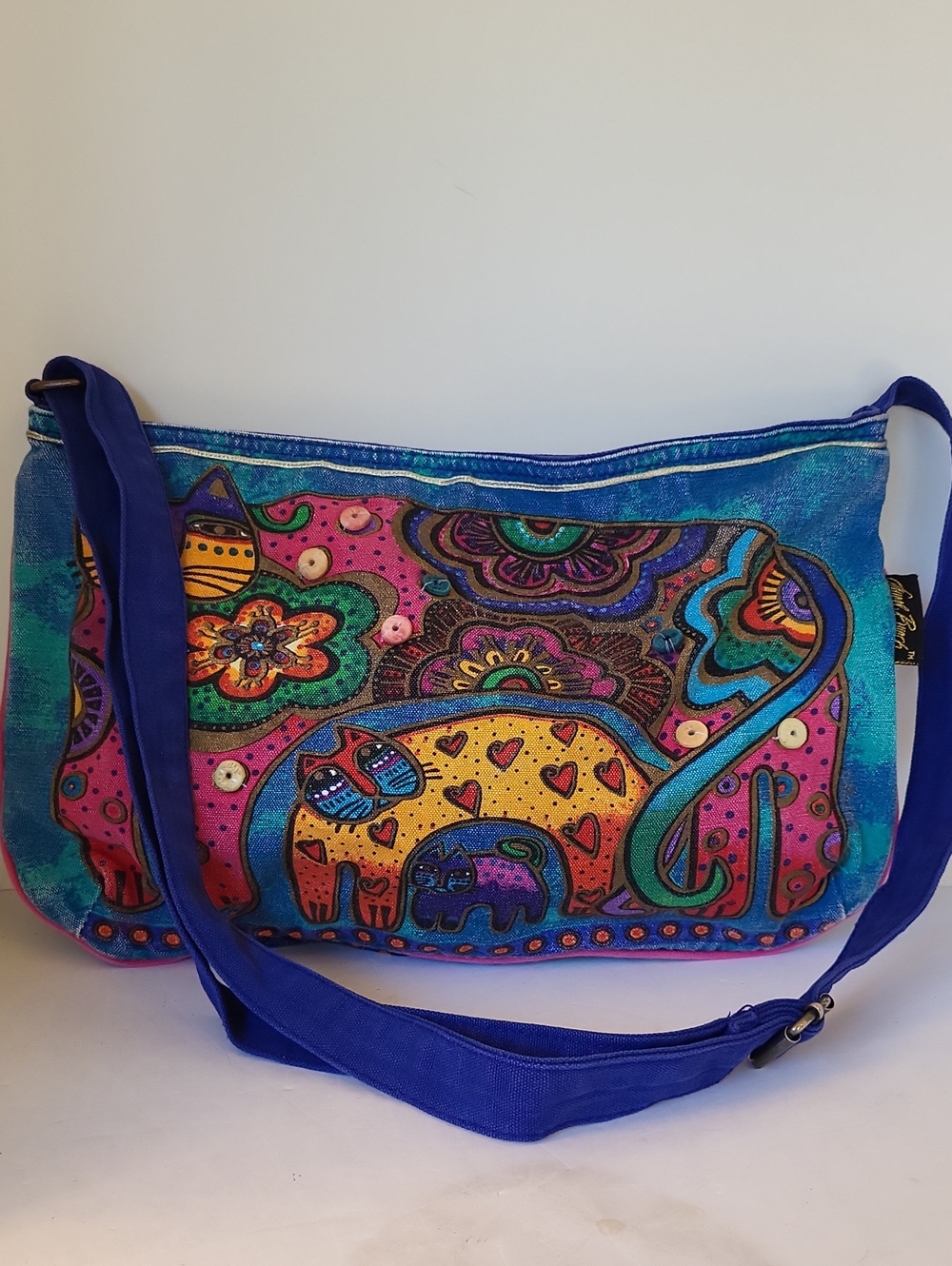 Laurel Burch Feline Clan Canvas Crossbody Bag